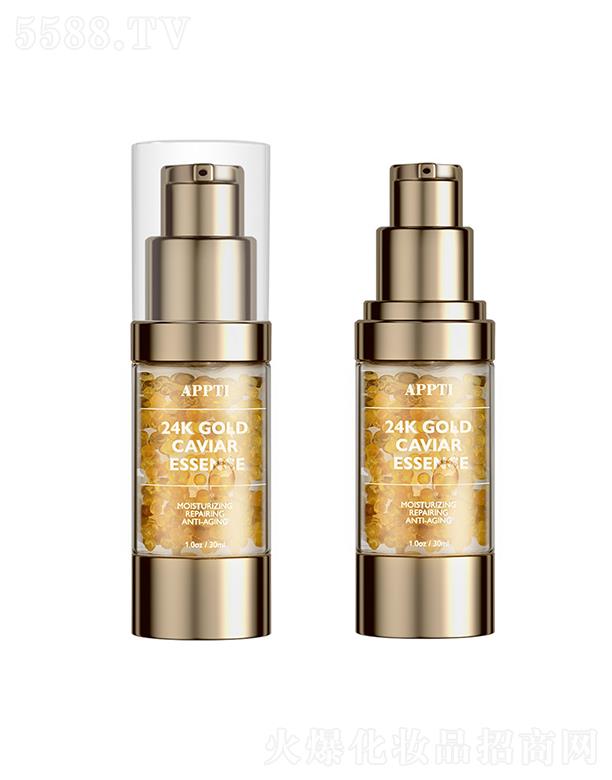 廣州萊梧加工定制魚子醬精華液 補水保濕緊致提亮淡細紋黃金魚子醬精華液