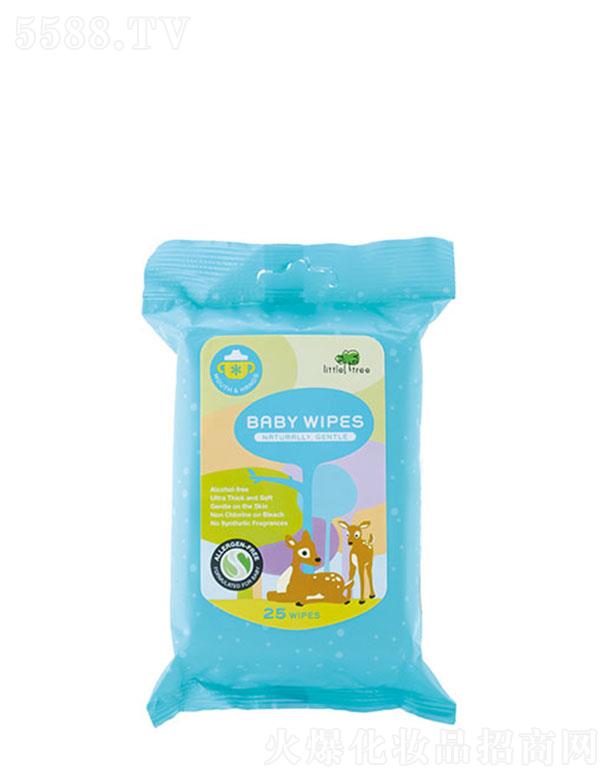 小樹(shù)苗手口專用嬰兒柔濕巾 25抽 柔軟網(wǎng)眼紋理