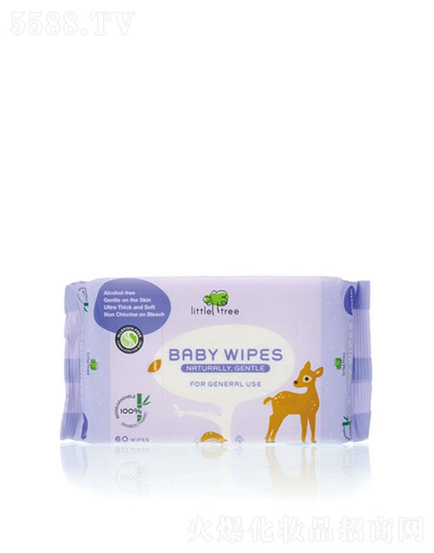 小樹(shù)苗嬰兒竹纖維全護(hù)柔濕巾 60抽 清潔保濕二合一