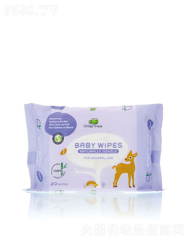 小樹(shù)苗嬰兒竹纖維全護(hù)柔濕巾 20抽 超柔加厚清潔舒爽