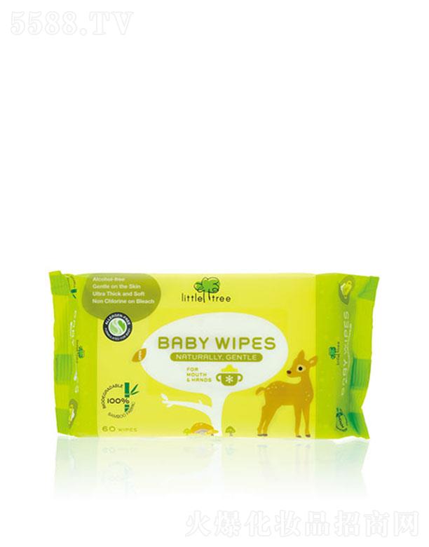 小樹(shù)苗嬰兒竹纖維手口清潔柔濕巾 60抽 寶寶的小嘴和雙手即刻清爽