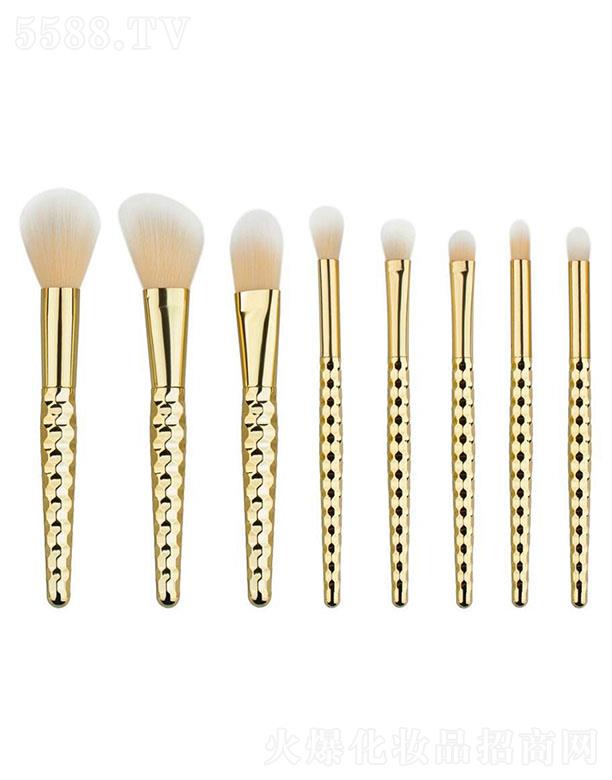 蘇安可8支蜂窩化妝刷 土豪金散粉腮紅套